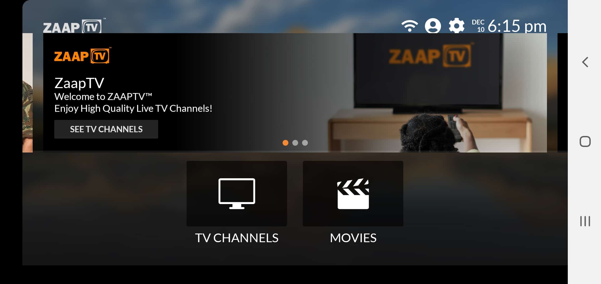 GlobeTV.com.au - ZaapTV Go Menu